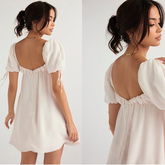 HOUSE OF CB 'Princess' Ivory Georgette Mini Dress NWOT - Picture 4 of 10